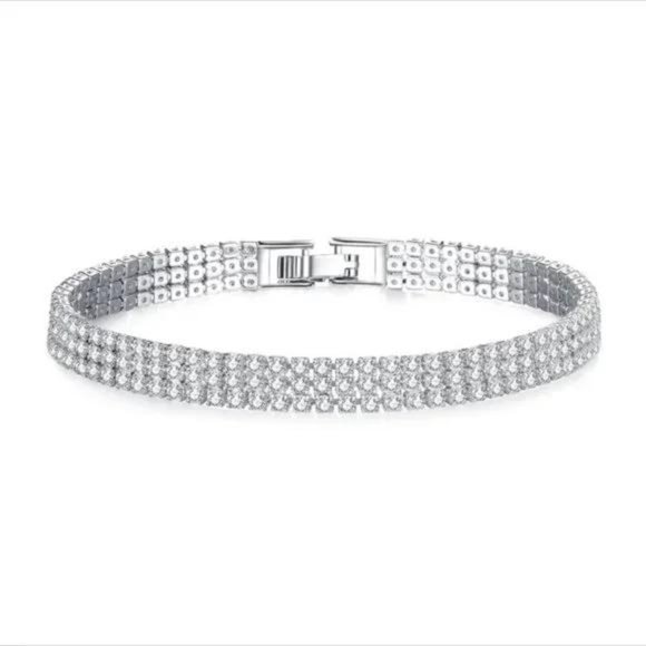 NEW LUXURY S925 DIAMOND SILVER BRACELET, NICE BRACELET, CUTE BRACELET - Picture 3 of 6
